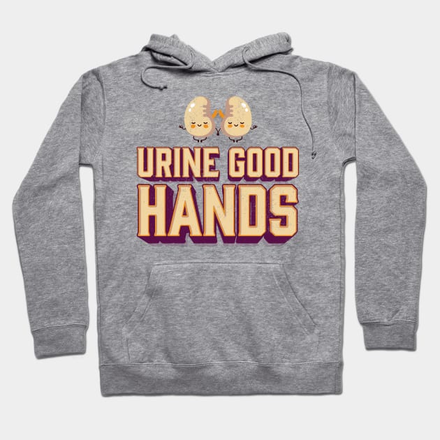 Kidney disease Urine Good Hands Kidney Care Pun Vintage Hoodie by Icrtee